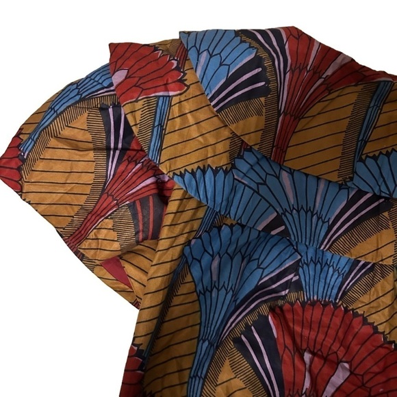Handmade Puff Sleeve Abstract Top Blouse - Picture 5 of 5
